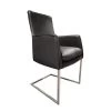 Armlehnstuhl Helios, Leder Nero