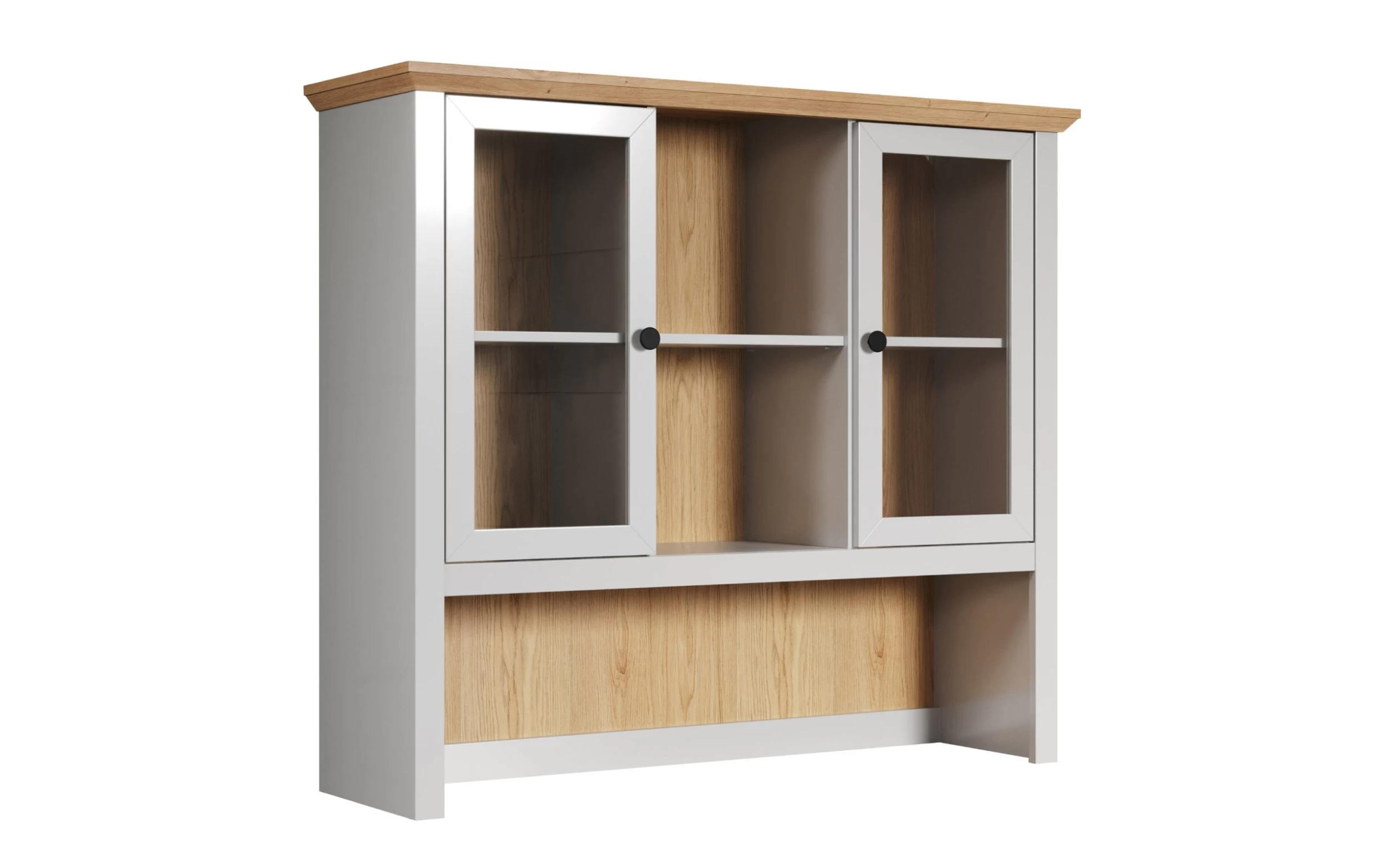 Buffetaufsatz Landside, Lichtgrau Melamin, Artisan Eiche Nachbildung 2 Buffetaufsatz Landside, Lichtgrau Melamin, Artisan Eiche Nachbildung – Bild 2