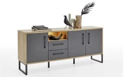 Sideboard Tasmania, Wildeiche/dunkelgrau