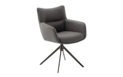 Armlehnstuhl Limone 2, Leder, Anthrazit