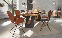 Stuhl Nevio, Leder, Saddle Brown -Boutique-Restaurantmöbelgeschäft 1062869