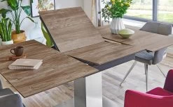 MONDO Esstisch Mit Mittelauszug Comedor, Eiche-Nachbildung/Edelstahl -Boutique-Restaurantmöbelgeschäft 1078709