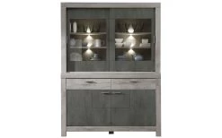 Buffet Granada, Dunkler Betonoxidfarbig, Inkl. LED-Beleuchtung