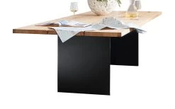 Esstisch ET244 In Eiche Furniert, Mit Metallgestell In Matt Schwarz -Boutique-Restaurantmöbelgeschäft 293757