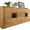 Highboard Aurum, Wildeiche Massiv Soft Gebürstet