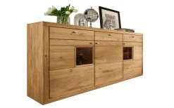 Highboard Aurum, Wildeiche Massiv Soft Gebürstet