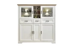 Highboard Jasmin, Pinie Hell-Nachbildung, Inkl. LED-Beleuchtung