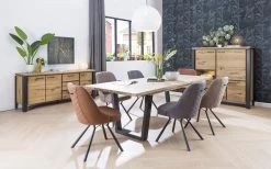 MONDO Tisch Serno in Eiche Railway Brown, Mit Ausziehbarer Tischplatte -Boutique-Restaurantmöbelgeschäft 344599