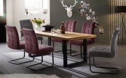 Essgruppe Salta / Dayton In Wildeiche Geölt, Mit Schwarzem Stahlgestell