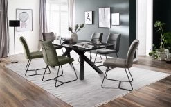 Essgruppe Hampton / Everett In Anthrazit, Mit Tischplatte Aus Glas