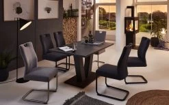 Essgruppe Paolo In Oxid Graphit, Mit Ausziehbarer Tischplatte