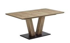 Ausziehtisch Milton In Struktureiche Terra-Nachbildung, Mit Säulengestell