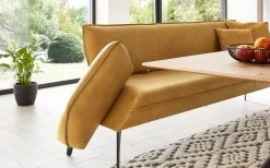 MONDO Essgruppe Tugor In Asteiche Bianco Furniert, Lederbezug In Curcuma -Boutique-Restaurantmöbelgeschäft 449083 1