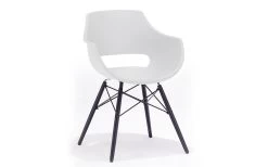 Schalenstuhl Rockville In Weiß, Mit Buchengestell Schwarz Matt Lackiert