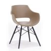Schalenstuhl Rockville In Taupe, Mit Buchengestell Schwarz Matt Lackiert