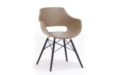 Schalenstuhl Rockville In Taupe, Mit Buchengestell Schwarz Matt Lackiert