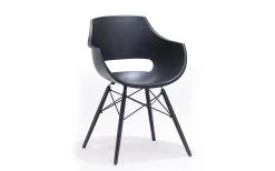 Schalenstuhl Rockville In Schwarz, Mit Buchengestell Schwarz Matt Lackiert