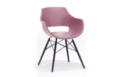 Schalenstuhl Rockville In Rot, Mit Buchengestell Schwarz Matt Lackiert