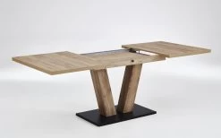 Essgruppe Oscar In Struktureiche Terra-Nachbildung, Mit Ausziehbarer Tischplatte -Boutique-Restaurantmöbelgeschäft 507434 1