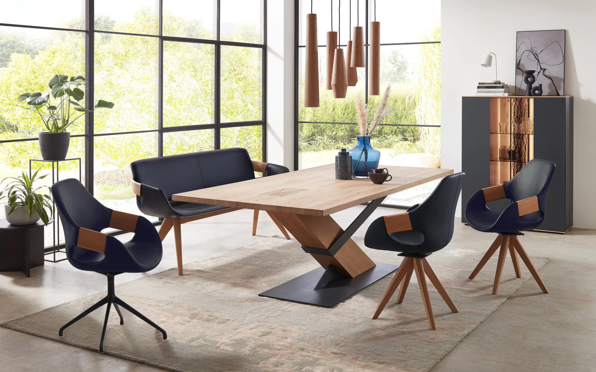 Hartmann Armlehnstuhl Basti In Dunkelblau 3 Hartmann Armlehnstuhl Basti In Dunkelblau – Bild 3