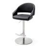 Barstuhl Peru In Schwarz, Gestell Edelstahl Gebürstet