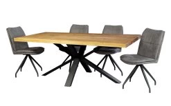 Esstisch 2310 Aus Eiche Massiv, Geölt, Gestell Aus Metall -Boutique-Restaurantmöbelgeschäft 543607