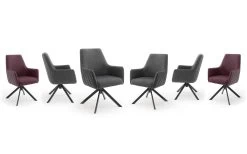 Stuhlgruppe Reynosa In Anthrazit / Merlot 360 ° Drehbar Mit Nivellierung