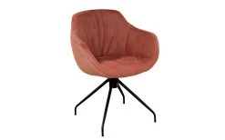 MONDO Armlehnstuhl Ventola Aus Leder In Blush / Stoff In Chestnut, Inklusive Drehfunktion