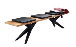 Designbank Tamina Aus Massiver Charaktereiche, Mit Eisengestell