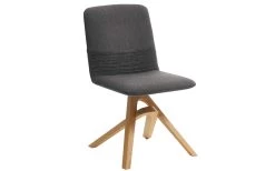 Stuhl Emilie In Hellgrau, Gestell Eiche Rustico Hell Geölt