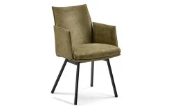 MONDO Armlehnenstuhl Miteo In Olive, Metallgestell In Schwarz Pulverbeschichtet