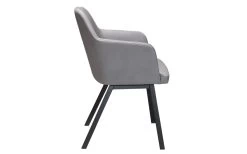 MONDO Armlehnstuhl Calimera In Hellgrau, Metallgestell In Schwarz Pulverbeschichtet -Boutique-Restaurantmöbelgeschäft 641293