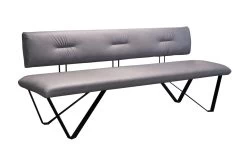 MONDO Bankteil Calimera In Hellgrau, Metallgestell In Schwarz Pulverbeschichtet