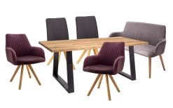 Armlehnenstuhl Oklahoma In Bordeaux, 180° Drehbar Mit Rückholfunktion -Boutique-Restaurantmöbelgeschäft 663321