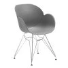 Armlehnstuhl Sushi In Grau, Eifelturm Gestell Verchromt
