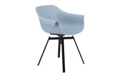 Sessel Tulip In Pastellblau Mit 4-Fuß Gestell In Schwarz