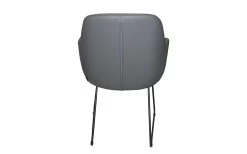 Stuhl Tavia In Dunkelgrau Mit Schlittengestell Aus Eisen In Schwarz -Boutique-Restaurantmöbelgeschäft 768134