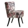 Diningsessel Linda In Rosenmuster, Massivholzfüße In Schwarz