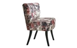 Diningsessel Linda In Rosenmuster, Massivholzfüße In Schwarz