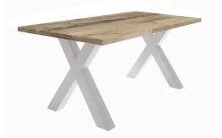 Esstisch Big System In Driftwood Nachbildung, Mit X-Form Gestell