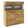 Highboard Como In Wildeiche Massiv Geölt, Inklusive LED-Beleuchtung