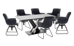 Essgruppe Coal In Anthrazit, Mit Tischplatte Aus Keramik/Sicherheitsglas In Schwarz