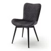 Polsterstuhl Sarander In Anthrazit, 4-Fuß-Gestell In Schwarz Lackiert