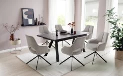 Essgruppe Bangor/Tobago In Keramik Mit Sicherheitsglas In Schwarz Lackiert