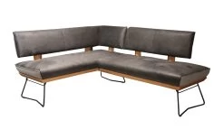 Eckbank Dinning System In Anthrazit, Metallkufen Gestell In Schwarz Matt