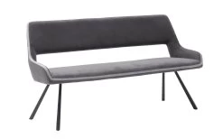 Bank - Bayonne In Dunkelgrau, Gestell Kantrohr Konisch In Anthrazit Lackiert