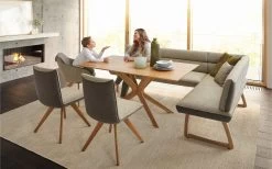 Eckbank Dinning System In Hellbraun, Gestell Aus Wildeiche Natur Massiv -Boutique-Restaurantmöbelgeschäft 859635