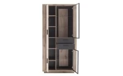 Kombi-Vitrine Antwerpen In Viking Oak Nachbildung -Boutique-Restaurantmöbelgeschäft 874205