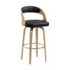 Barstuhl Mit Eiche Furniert In Schwarz
