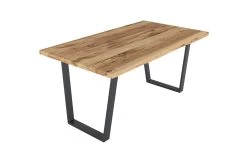 Esstisch Modena In Eiche Geölt, Mit Schwarzem V-Gestell